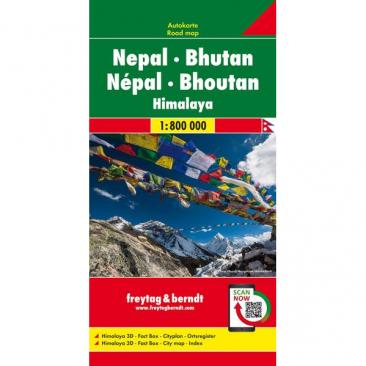automapa Nepál, Bhután 1:800.000