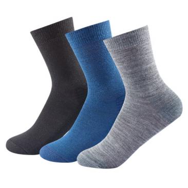 ponožky DEVOLD Daily Medium Sock 3-Pack grey/black/navy