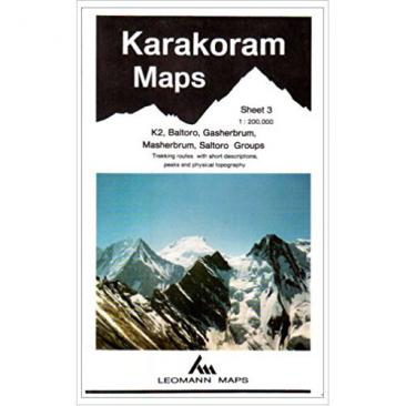 mapa KARAKORAM - K2, Baltoro, Gasherbrum...