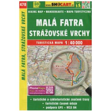 mapa Malá Fatra, Strážovské vrchy