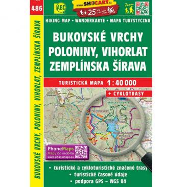 mapa Bukovské vrchy, Poloniny, Vihorlat 1:40 000
