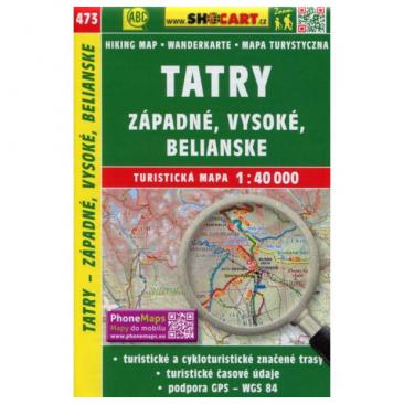 mapa Tatry - Západné, Vysoké, Belianske